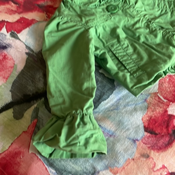 Baby Gap girl toddler blazer collar, puff sleeves 1 button pockets green 4 years - Picture 4 of 5